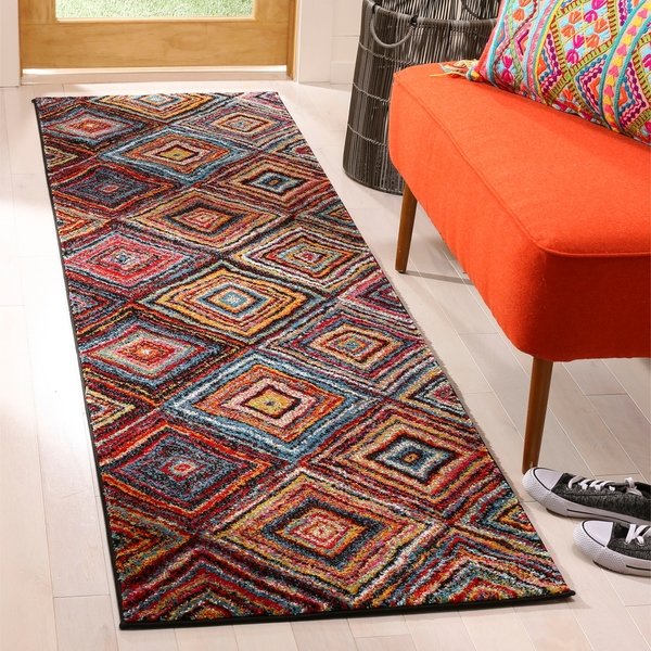 Abstract Multi-color Diamond Pattern Area Rugs