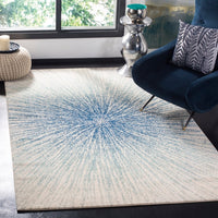Contemporary Burst Pattern Royal Ivory Soft Area rugs
