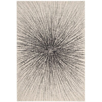 Contemporary Burst Pattern Black Ivory Soft Area rugs