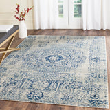 Blue Ivory Distressed Medallion Area Rug – Ashley Area Rugs