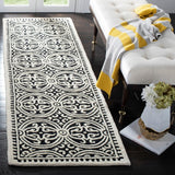 Handcrafted Geometric Black ivory Premium Wool Soft Area Rug