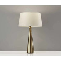 Set of 2 Contemporary Tapered Brass Metal Table Lamps - 13 x 13 x 22