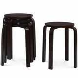 ss Dining Chairs-Deep Brown - 16.5" x 16Set of 4 18" Wood Home Backle.5" x 18" (L x W x H)