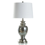 Silver Mercury Table Lamp - Antiqued Silver Smoked Glass With Pewter Accents
