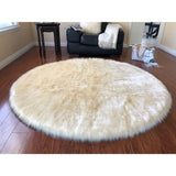 Nansen Luxurious Faux Sheepskin Round Shag Soft Area Rug