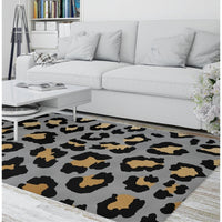 Peer Dark Leopard Soft Area Rug