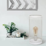 Simple Designs Mesh Cylindrical Steel Table Lamp