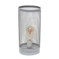 Simple Designs Mesh Cylindrical Steel Table Lamp