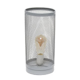 Simple Designs Mesh Cylindrical Steel Table Lamp