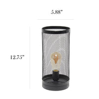 Simple Designs Mesh Cylindrical Steel Table Lamp