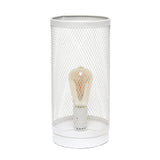 Simple Designs Mesh Cylindrical Steel Table Lamp