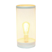 Simple Designs Mesh Cylindrical Steel Table Lamp