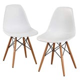 Simple Living Elba Two-tone White/ Grey Retro Plastic Shell Chair (Set of 2)