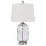 Solaro distressed glass table lamp with hardback taper drum shade - One Size