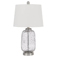 Solaro distressed glass table lamp with hardback taper drum shade - One Size