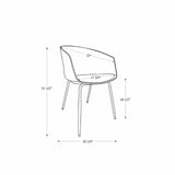 South Shore Flam Chair with Metal Legs