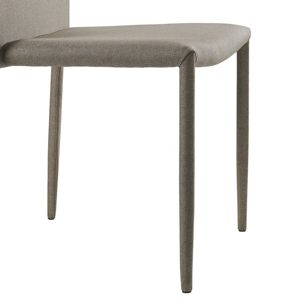 Stackable Frabric Covered Dining Chair, Sets of 2 - Dark Grey, Light Grey - Light Grey