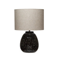 Stoneware Table Lamp, Black & White