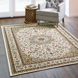 Stora Red/Ivory Classic Medallion Soft Area Rug