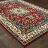 Stora Red/Ivory Classic Medallion Soft Area Rug