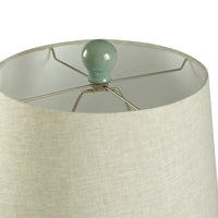 StyleCraft Blue Bay Ceramic Table Lamp - Beige Hardback Fabric Shade