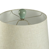 StyleCraft Blue Bay Ceramic Table Lamp - Beige Hardback Fabric Shade