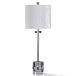 StyleCraft Cascade Chrome Metal with Clear Crystal Base Table Lamp
