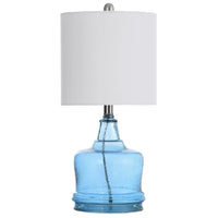 StyleCraft Cerulean with Glass Base Table Lamp - White Shade