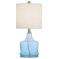 StyleCraft Cerulean with Glass Base Table Lamp - White Shade