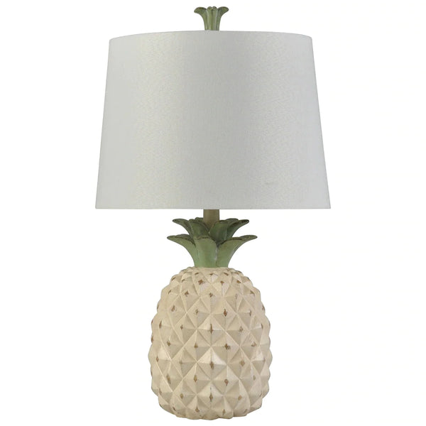 StyleCraft Coastal Doal Cream Table Lamp - White Hardback Shade