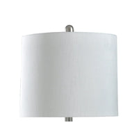 StyleCraft Grey and White Ceramic and Metal Table Lamp with Round Hardback Shade