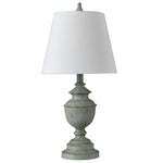 StyleCraft Marion Distressed Blue and Green Table Lamp - White Shade