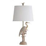 StyleCraft Porto Natural Wood Table Lamp - White Hardback Fabric Shade