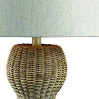 Sycamore Hill Table Lamp in Rattan with Natural Linen Shade - LED