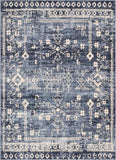 Vintage Tribal Medallion Blue Area Rug