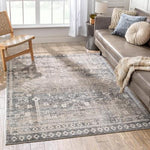 Vintage Tribal Medallion Light Blue Area Rug
