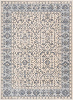 Persian Floral Medallion Light Blue Area Rug