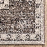 Persian Floral Medallion Brown Area Rug