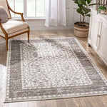 Persian Floral Medallion Brown Area Rug