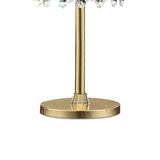 Table Lamp with Hanging Crystal Accents, White and Gold