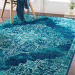 Traditional Teal Accent Soft Area Rug