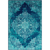 Traditional Teal Accent Soft Area Rug