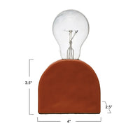 Terracotta Exposed Bulb Table Lamp - 4.0"L x 2.5"W x 3.5"H