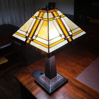 Tiffany Style Mission Table Lamp AM1053TL14 Amora Lighting