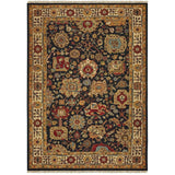 Handmade Wool Traditional Black/ Ivory Soft Area Rug