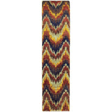 Ansley Ikat Chevron Red/ Gold Soft Area Rug