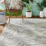 Floral Ivory Green Indoor/Outdoor Area Rug