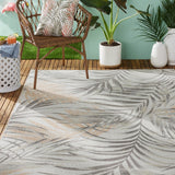 Floral Ivory Green Indoor/Outdoor Area Rug