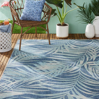 Floral Ivory Green Indoor/Outdoor Area Rug