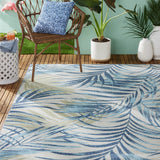 Floral Ivory Green Indoor/Outdoor Area Rug